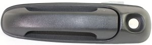 Exterior Front Door Handle for Jeep Grand Cherokee 1999-2004/Liberty 2002-2007, Left (Driver), Textured Black with Keyhole, Plastic, Replacement