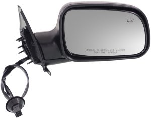 Power Mirror for Jeep Grand Cherokee 1999-2004, Right (Passenger) Side, Manual Folding, Heated, Textured, Without Memory, 5-Pin Plug, Replacement