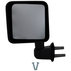 Manual Adjust and Folding Non-Heated Textured Mirror for Jeep Wrangler JK 2007-2018, Left (Driver) Side Replacement
