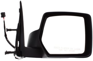 Power Mirror for Jeep Liberty 2008-2009, Right (Passenger), Manual Folding, Non-Heated, Textured, without Memory and Prong Connector (with 8-Hole, 3-Pin Plug), Replacement