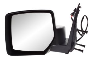 Power Mirror for Jeep Liberty 2008-2012, Left (Driver), Manual Folding, Heated, Textured, without Memory and Prong Connector (with 10-Hole, 5-Pin Plug), Replacement