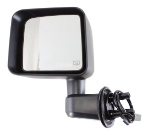 Power Mirror for Jeep Wrangler JK 2011-2013, Left (Driver), Manual Folding, Heated, Textured, Replacement