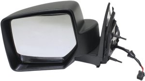 Power Heated Mirror for Jeep Liberty 2008-2012, Left (Driver), Manual Folding, Textured, without Memory and Prong Connector (with 8-Hole, 5-Pin Plug), Replacement