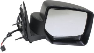 Power Heated Mirror for Jeep Liberty 2008-2012, Right (Passenger) Side, Manual Folding, Textured, without Memory and Prong Connector with 8-Hole, 5-Pin Plug, Replacement