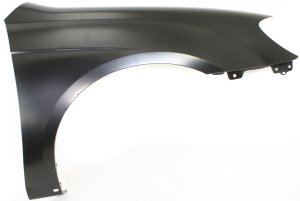 Front Fender for SPECTRA 2007-2009, Right (Passenger), Primed (Ready to Paint), Without Signal Light Hole, With Body Side Molding Holes, Replacement