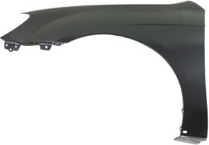 Front Fender for SPECTRA 2007-2009, Left (Driver), Primed (Ready to Paint), without Signal Light Hole, with Body Side Molding Holes, Replacement