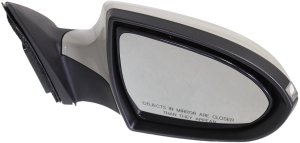 Power Mirror for Kia Sportage 2011-2016, Right (Passenger) Side, Manual Folding, Heated, Paintable, with Signal Light, Replacement