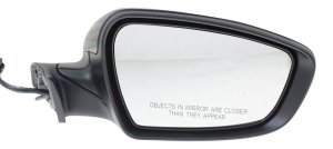 Right (Passenger) Power Mirror for Kia Forte Sedan LX model 2014-2016, Manual Folding, Heated, Paintable, Without Puddle and Signal Lights, Replacement