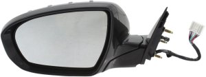 Power Mirror for Kia Cadenza 2014-2016, Right (Passenger), Power Folding, Heated, Paintable, with In-housing Signal Light and Memory, without Auto Dimming and Blind Spot Detection, Replacement