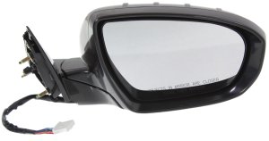 Left (Driver) Mirror for 2014-2016 Kia Cadenza, Power, Power Folding, Heated, Paintable, with In-housing Signal Light and Memory, without Auto Dimming and Blind Spot Detection, Replacement