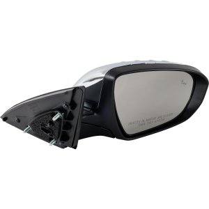 Power Folding Mirror for 2014-2015 Optima, Right (Passenger), Heated, Chrome, with Blind Spot Glass and Signal Light, Excluding Hybrid Models, USA Built Vehicle, Replacement