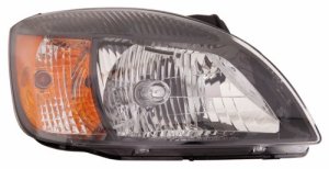 Right (Passenger) Headlight Assembly for 2010 - 2011 Kia Rio Sedan, Type 2 with Amber Reflector, Smote Glass Trim, Composite,  921021G610, Front Replacement