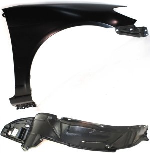 Front Fender Assembly for 2004-2005 Honda Civic, Right (Passenger) Side - 2-Piece Kit, Includes Fender Liner, Replacement