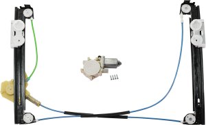 Front Window Regulator Assembly for MINI COOPER Hatchback 2002-2005, Right (Passenger) Side, 2-Piece Kit with Motor, Replacement