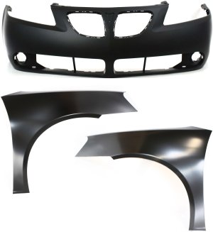 Front Bumper Cover Assembly for Pontiac G6 2005-2009, 3-Piece Kit with Fenders Replacement