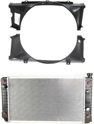 Radiator Assembly Kit for Chevrolet S10 Blazer (1988-1994), S15 Jimmy (1988-1991), 3-Piece with Fan Shroud, 4.3L Engine, Replacement