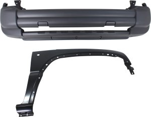 Front Bumper Cover Assembly for 2005-2007 Jeep Liberty, 2-Piece Kit with Fender, Replacement