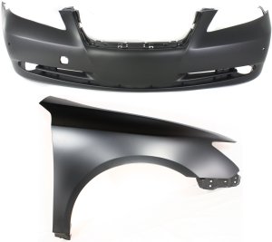 Front Fender Assembly for Lexus ES350 2007-2009, Right (Passenger), 2-Piece Kit Includes Bumper Cover, Replacement