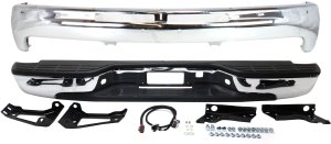 Step Bumper Face Bar and Pad Kit Assembly for 1999-2002 Chevrolet Silverado 1500/2500, with Pad Provision, Mounting Bracket, and Bumper Replacement