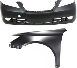 Front Fender Assembly for Lexus ES350 2007-2009, Left (Driver) Side, 2-Piece Kit Including Bumper Cover, Replacement