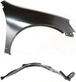 Front Fender Assembly for Acura RSX 2002-2004 Right (Passenger), 2-Piece Kit with Fender Liner, Replacement