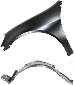 Front Fender Assembly for Acura RSX 2002-2004, Left (Driver), 2-Piece Kit with Fender Liner Replacement
