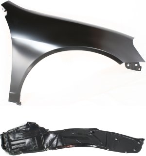 Front Fender Assembly for 2005-2006 Acura RSX Right (Passenger Side), 2-Piece Kit with Fender Liner, Replacement