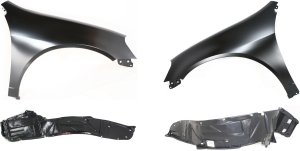 Front Fender Assembly Kit for 2005-2006 RSX, Right (Passenger) and Left (Driver) Sides, 4-Piece Set with Fender Liners, Replacement