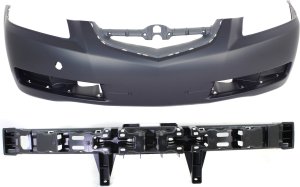 Front Bumper Cover Assembly for Acura TL 2004-2006, 2-Piece Kit, Primed (Ready to Paint), with Bumper Absorber, Replacement