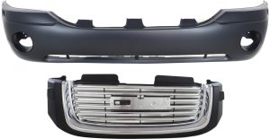 Grille and Bumper Cover Assembly 2-Piece Kit for GMC Envoy 2002-2009, Envoy XL 2002-2006, Envoy XUV 2004-2005 Replacement