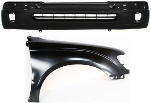 Front Fender Assembly for 1998-2000 Toyota Tacoma, Right (Passenger) 2-Piece Kit: Includes Bumper Cover, Replacement