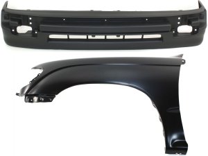 Front Fender Assembly for Toyota Tacoma 1998-2000, Left (Driver) Side, 2-Piece Kit, Rear-Wheel Drive, with Valance, Replacement