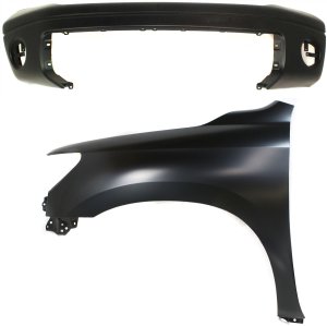 Front Fender Assembly for Toyota Tundra 2007-2013, Left (Driver) Side, 2-Piece Kit Includes Bumper Cover, Replacement