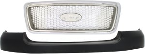 Grille and Bumper Cover Assembly for Ford F-150 2004-2006, 2-Piece Kit, Replacement
