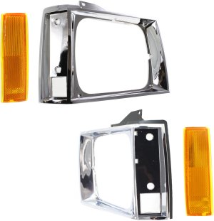 Auto Body Repair Assembly Kit for Chevrolet S10/S15 Pickup 1982-1990, Set of 4, Right (Passenger) and Left (Driver), with Corner Light and Headlight Door Replacement