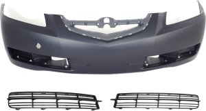 Front Bumper Cover Assembly for TL 2004-2006, 3-Piece Kit, Primed (Ready to Paint), w/ Fog Light Holes and Fog Light Covers, Replacement