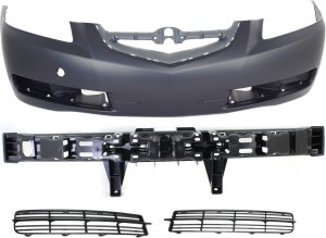 Front Bumper Cover Assembly for 2004-2006 Acura TL, 4-Piece Kit with Bumper Absorber and Fog Light Covers Replacement