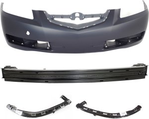Front Bumper Cover Assembly for 2004-2006 Acura TL, 4-Piece Kit with Bumper Reinforcement and Bumper Retainers, Replacement