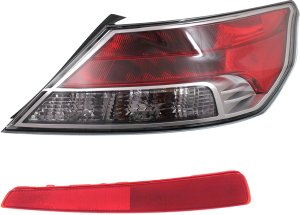 Tail Light for Acura TL 2009-2011 Right (Passenger), 2-Piece Kit with Bumper Reflector Replacement