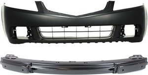 Front Bumper Cover for Acura TSX 2004-2005, 2-Piece Kit, Primed (Ready to Paint), Includes Bumper Reinforcement, Replacement