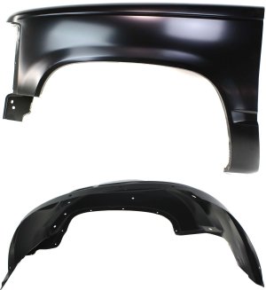 Front Fender Left (Driver) for Chevrolet C/K Full Size Pickup 1988-2000, 2-Piece Kit with Wheelhouse, Replacement