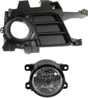 Fog Light Assembly Kit for Honda TSX 2011-2014, Left (Driver) Side, 2-Piece Halogen Kit, Includes Fog Light Trim, Replacement