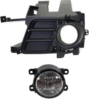Fog Light Assembly for Honda TSX (2011-2014), Right (Passenger) Side, 2-Piece Kit, Halogen, Includes Fog Light Trim, Replacement