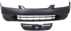 Front Bumper Cover for 1998-2000 Honda Accord, Primed (Ready to Paint), 2-Piece Kit, with Grille Assembly, Coupe Replacement