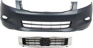 Grille and Bumper Cover Kit for Honda Accord Sedan 2008-2010, Replacement 2-Piece Set