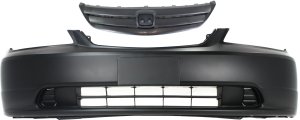Front Bumper Cover Kit for 2001-2003 Honda Civic Sedan, Primed (Ready to Paint), 2-Piece with Grille Assembly, Replacement