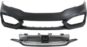 Grille and Bumper Cover Kit for 2014-2015 Honda Civic Coupe, 2-Piece Kit, Replacement