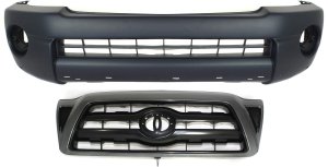 Textured Front Bumper Cover and Grille Kit for 2005-2008 Toyota Tacoma, 2-Piece Set - Quality Replacement Part
