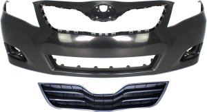 Grille and Bumper Cover for 2010-2011 Toyota Camry, 2-Piece Kit, USA Built, Replacement