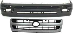 Front Valance Textured 2-Piece Kit for 1998-2000 Toyota Tacoma, RWD (Rear-Wheel Drive) Models, Excluding Pre-Runner, with Grille Replacement
